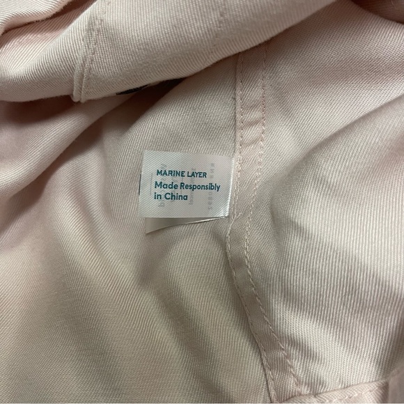 Marine Layer Jacket Women's Size Small Rosewater Pink Oslo Crop Tie Waist Boxy - Picture 12 of 13